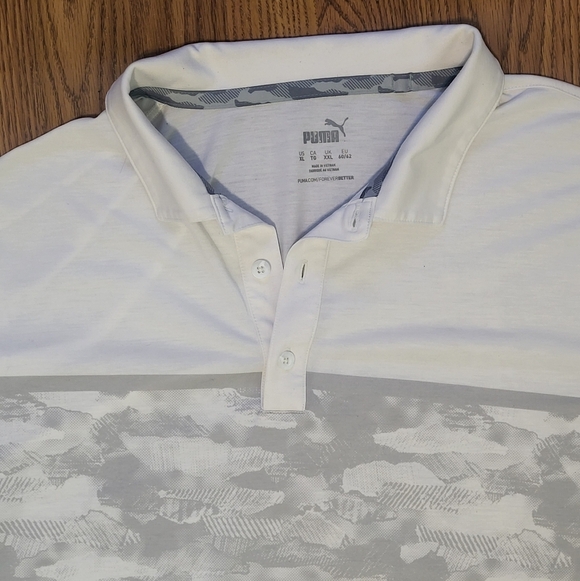Puma Men’s XXL White & Gray Performance Golf Polo Shirt A9 - Picture 3 of 6